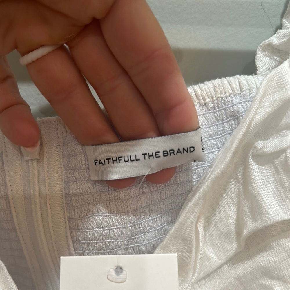 Faithfull the Brand White Puff Sleeve Sundress - Picture 3 of 11